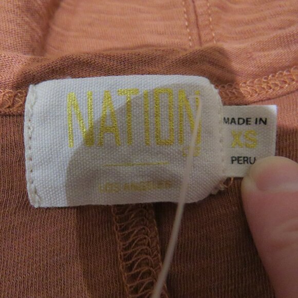 NATION LTD Samara Not So Basic Snap Tee in Tawney Rose Henley Casual Capsule XS - Picture 12 of 13